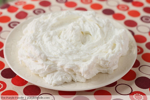 Fluffy, sour creamy type, buttery cheese 