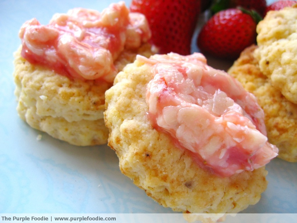 Strawberry Butter with flaky biscuits