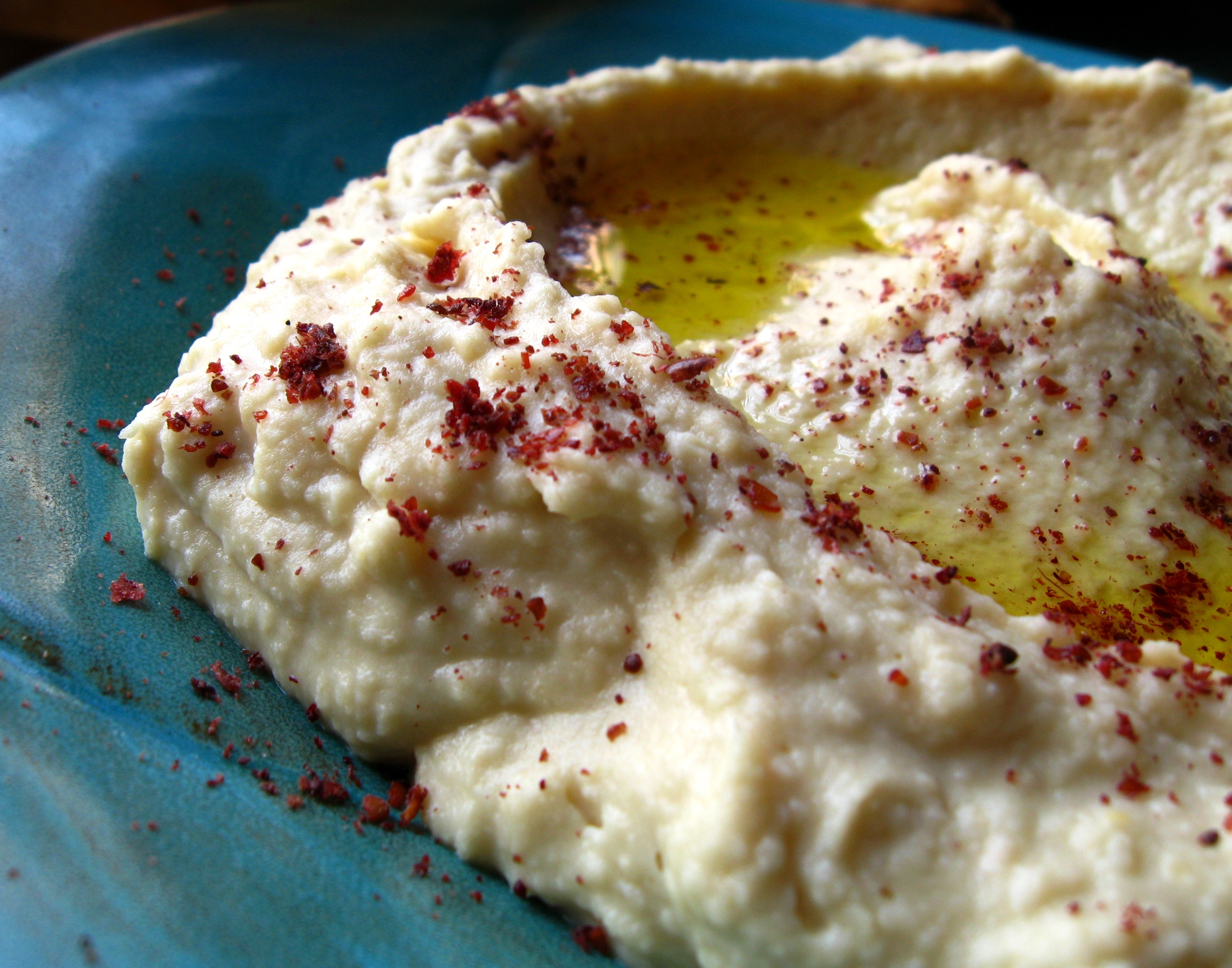 Garlicky Hummus with Olive Oil Crackers