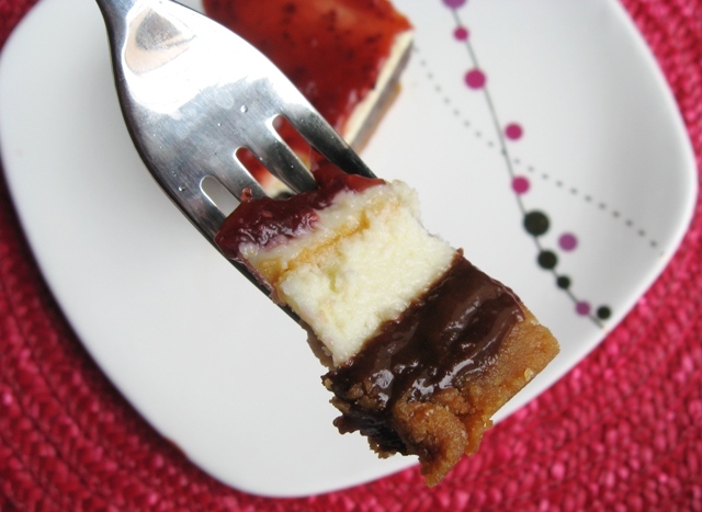 brownie, cheesecake, white chocolate, raspberry