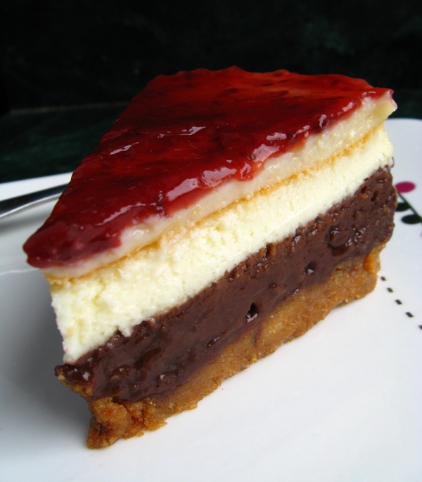 brownie, cheesecake, white chocolate, raspberry