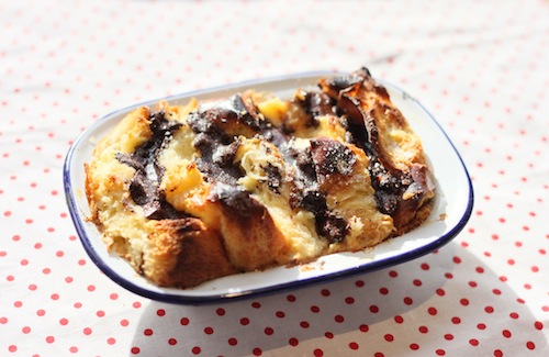 Chocolate chip bread pudding