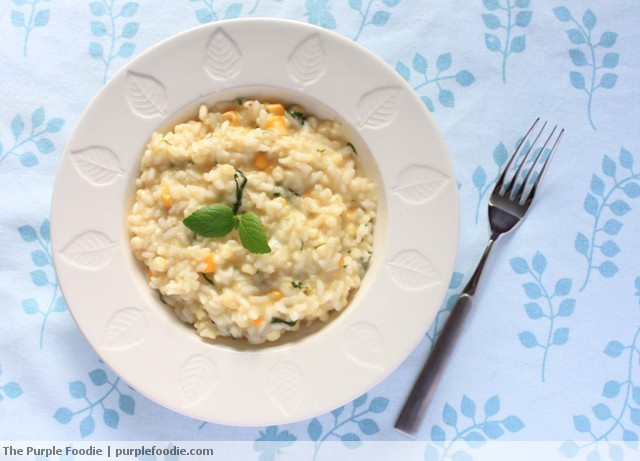 Double Corn and Mint Risotto