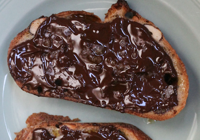 Chocolate, Olive Oil and Sea Salt Toast