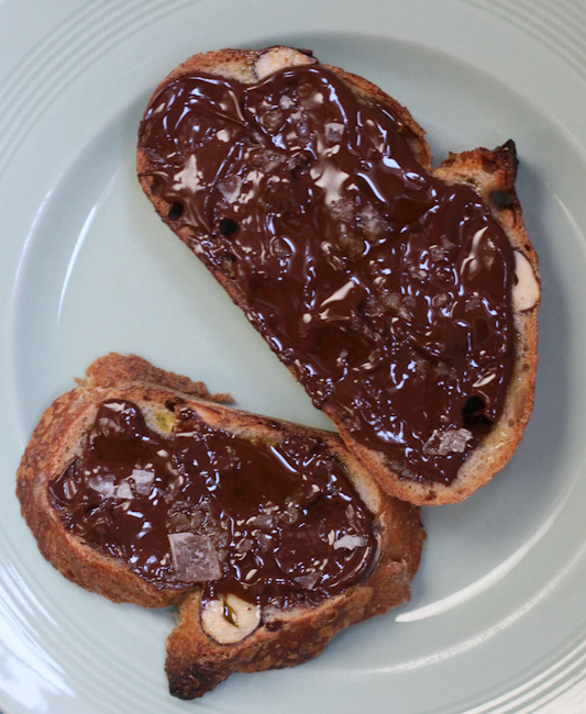 Chocolate, Olive Oil and Sea Salt Toast