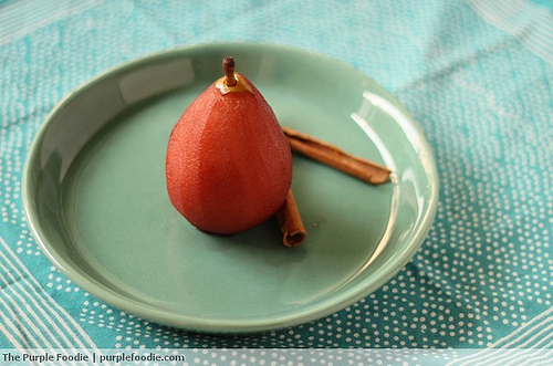 Poached Pears in Red Wine