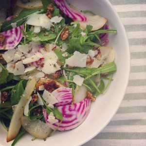 Pear and Beetroot Salad with Rocket and Walnuts