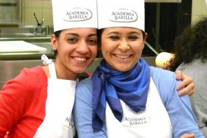 Shaheen Peerbhai in the pink, at the Academia Barilla in Italy